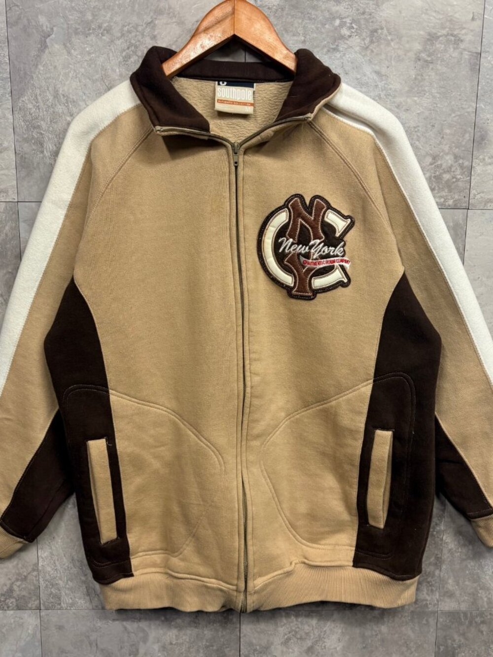 Vintage Southpole New York Full Zip Jacket M Tan